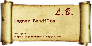 Lagner Benáta névjegykártya